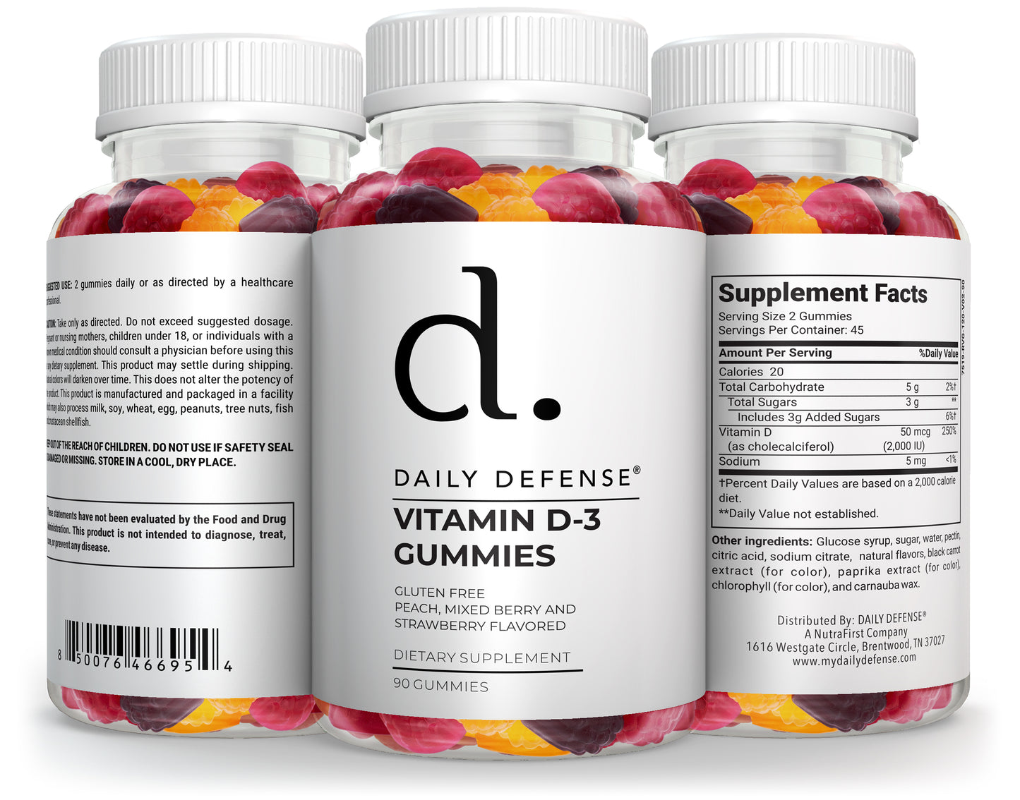 Vitamin D3 & K2 Gummies 60 Count – Supports bone strength, heart health, optimal calcium absorption, and a healthy immune system