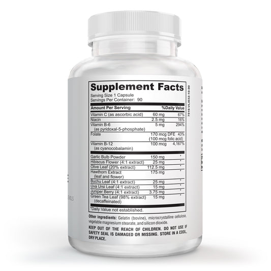 Blood Pressure Support Supplement - Healthy Cardiovascular Formula, 60 Capsules | Daily Defense