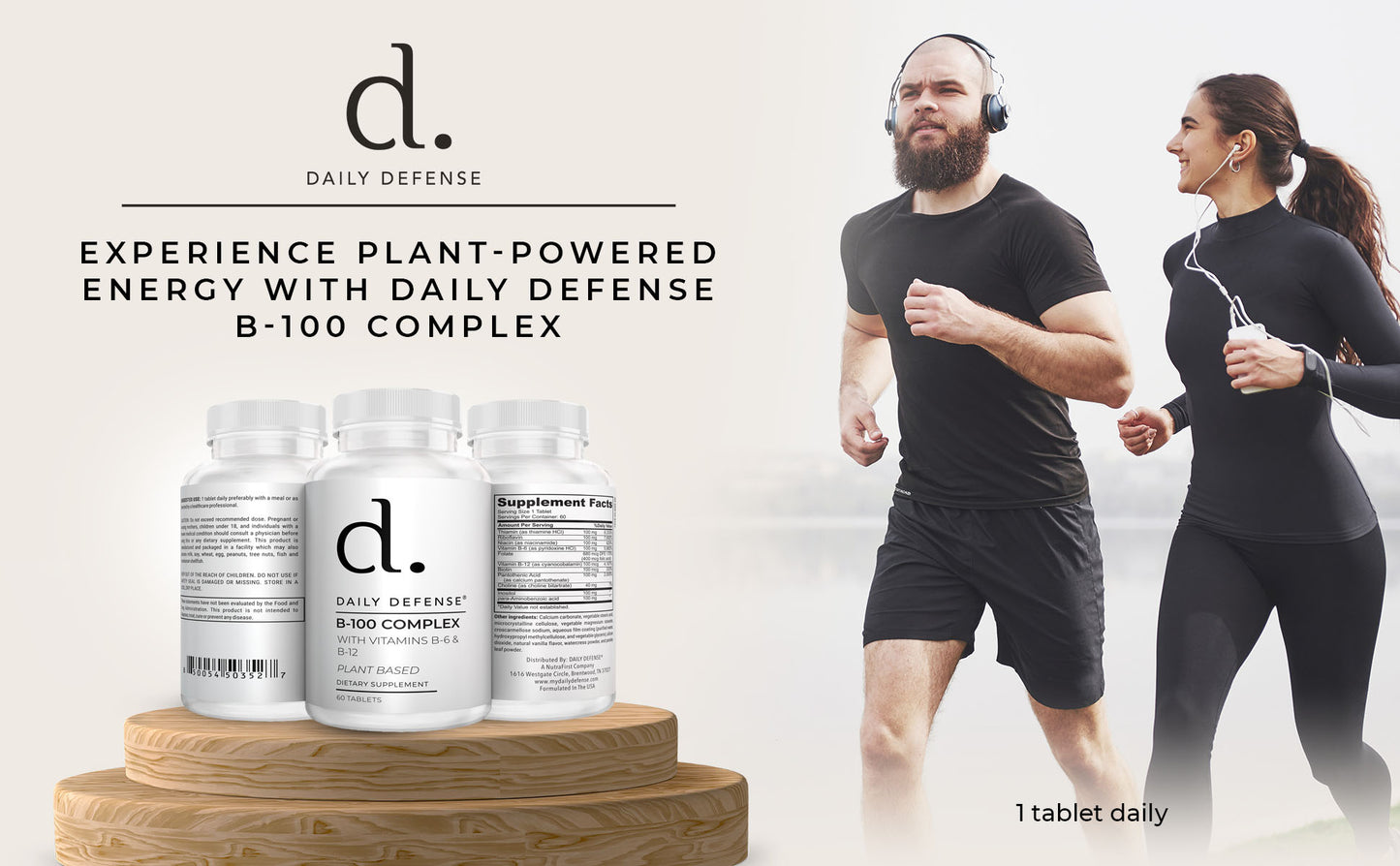 B-100 COMPLEX With Vitamins B-6 And B-12 Plant-Based