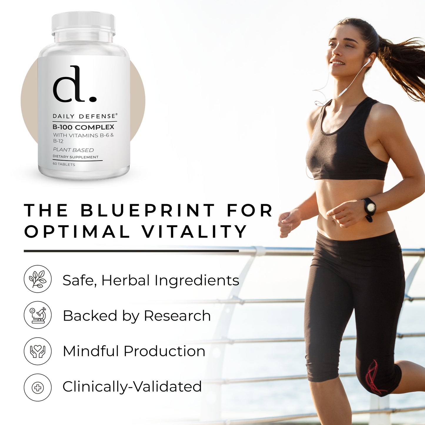 B-100 COMPLEX With Vitamins B-6 And B-12 Plant-Based