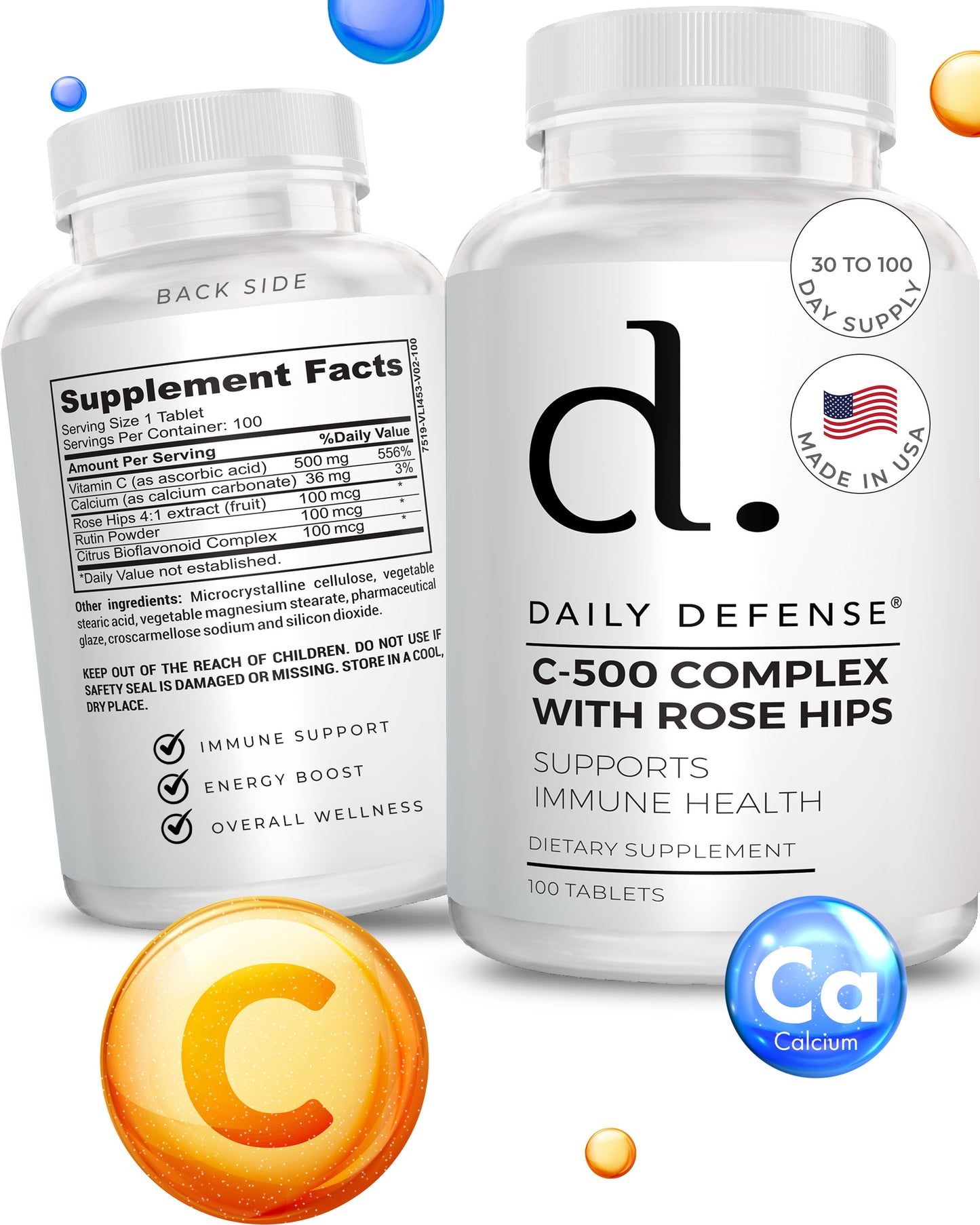 VITAMIN C-500 COMPLEX WITH ROSE HIPS Supports Immune Health