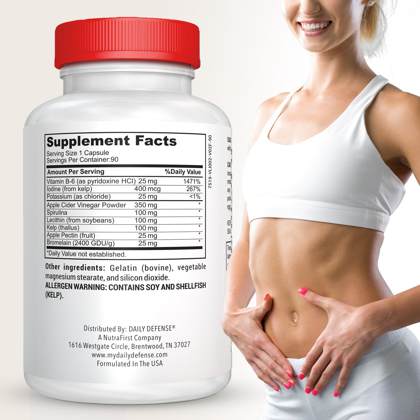 Apple Cider Vinegar Capsules Digestive & Weight Management Support Formula CiderMax