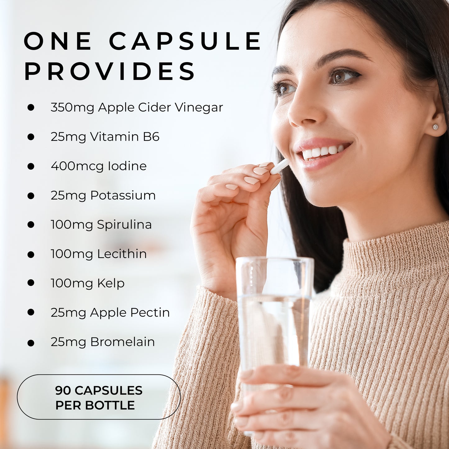 Apple Cider Vinegar Capsules Digestive & Weight Management Support Formula CiderMax