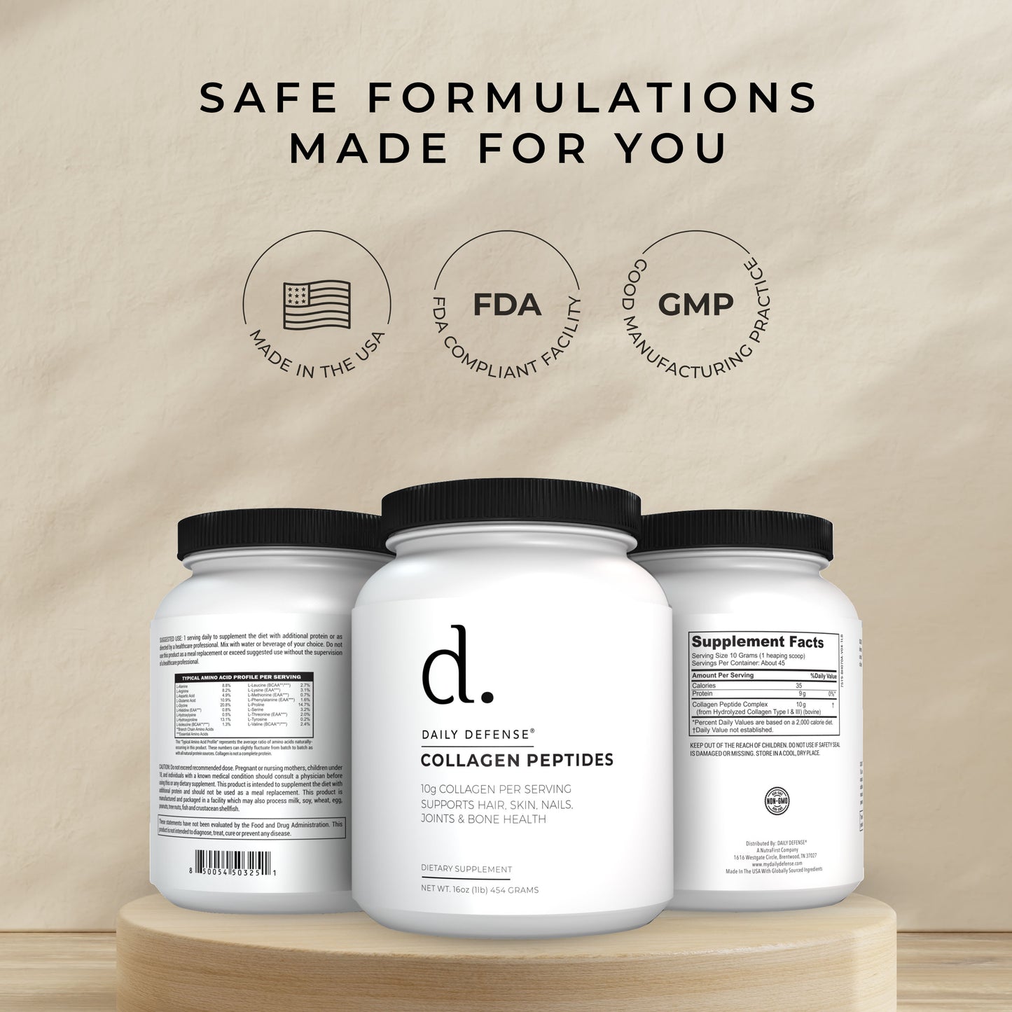 COLLAGEN PEPTIDES Supports Hair, Skin, Nails, Joints & Bone Health