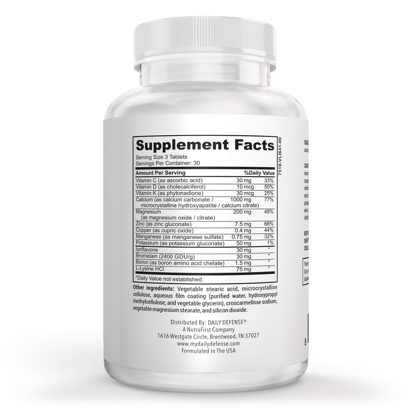 BONE SUPPORT FORMULA Maximum Strength Calcium Formula