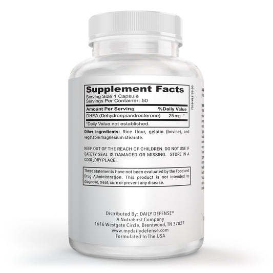 DHEA 50mg – Non-GMO and Gluten Free Micronized DHEA Supplement for Men and Women - Support Hormone Balance, Energy, Vitality, Healthy Aging