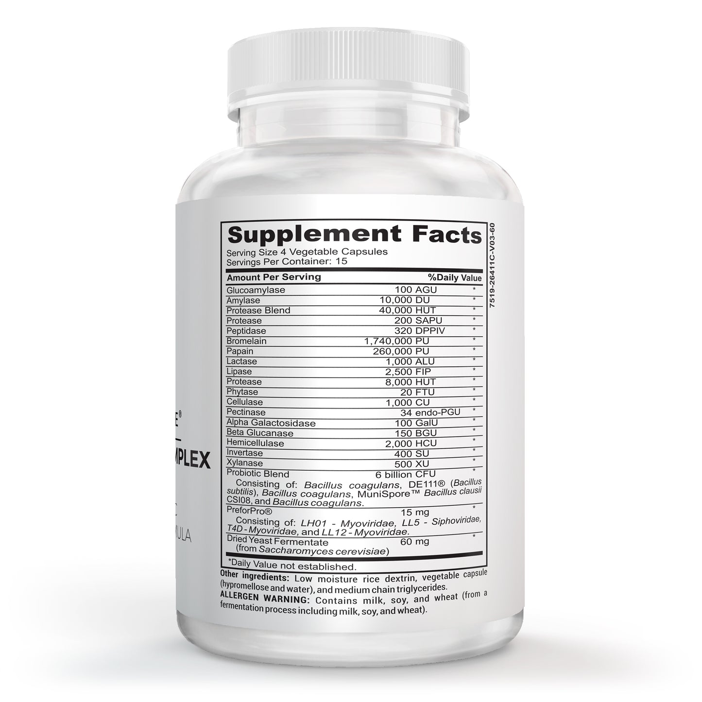 DIGESTION COMPLEX Comprehensive PRE/PRO/POSTbiotic Digestive Gut Support Formula