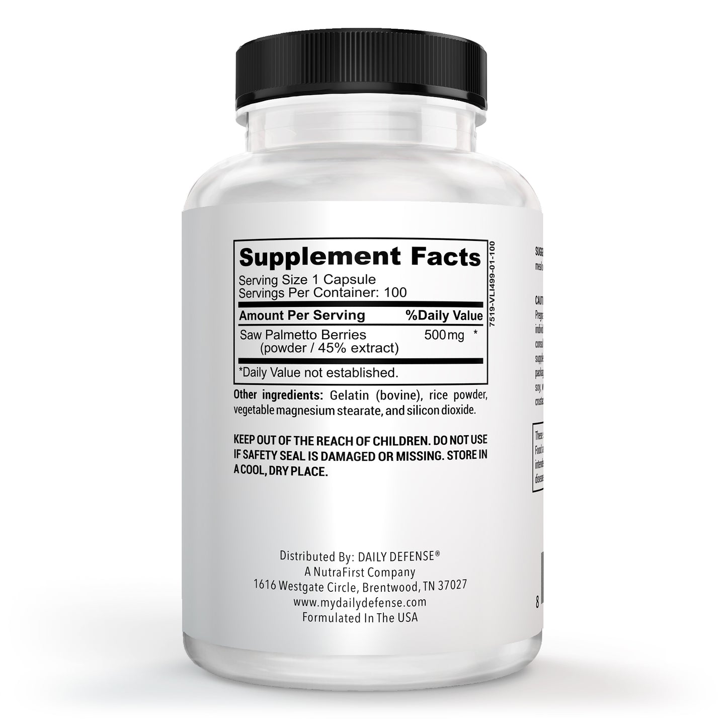 Saw Palmetto Prostate Health Supplement - Hair Growth for Men & Women - Support to Help Maintain Normal Urination Frequency & Natural DHT Blocker to Help Prevent Hair Loss 500Mgs - (100 Capsules)