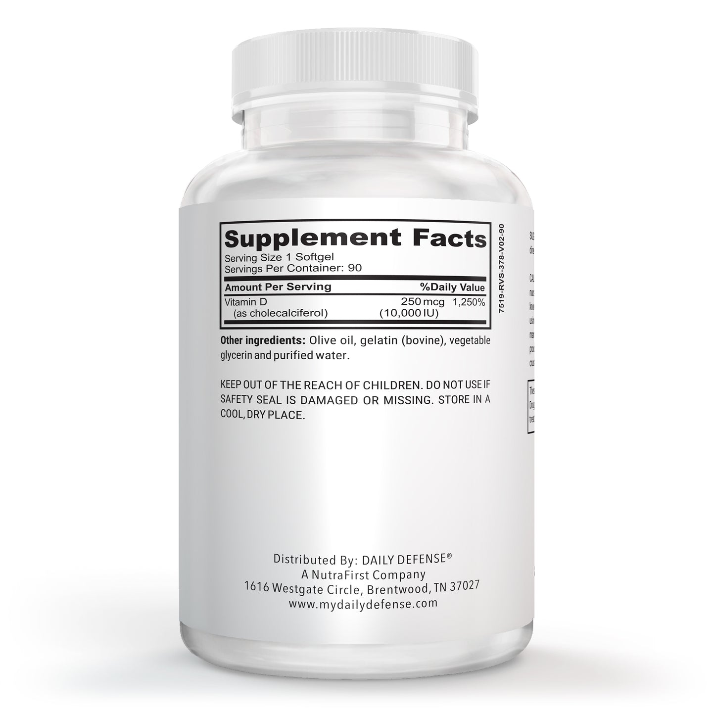 Daily Defense Immune Defense Supplements Vitamin D3 10,000 IU for Heart Health, Daily Immune Support, Mental Clarity, & Muscle Function - 90 Vitamin D Softgels