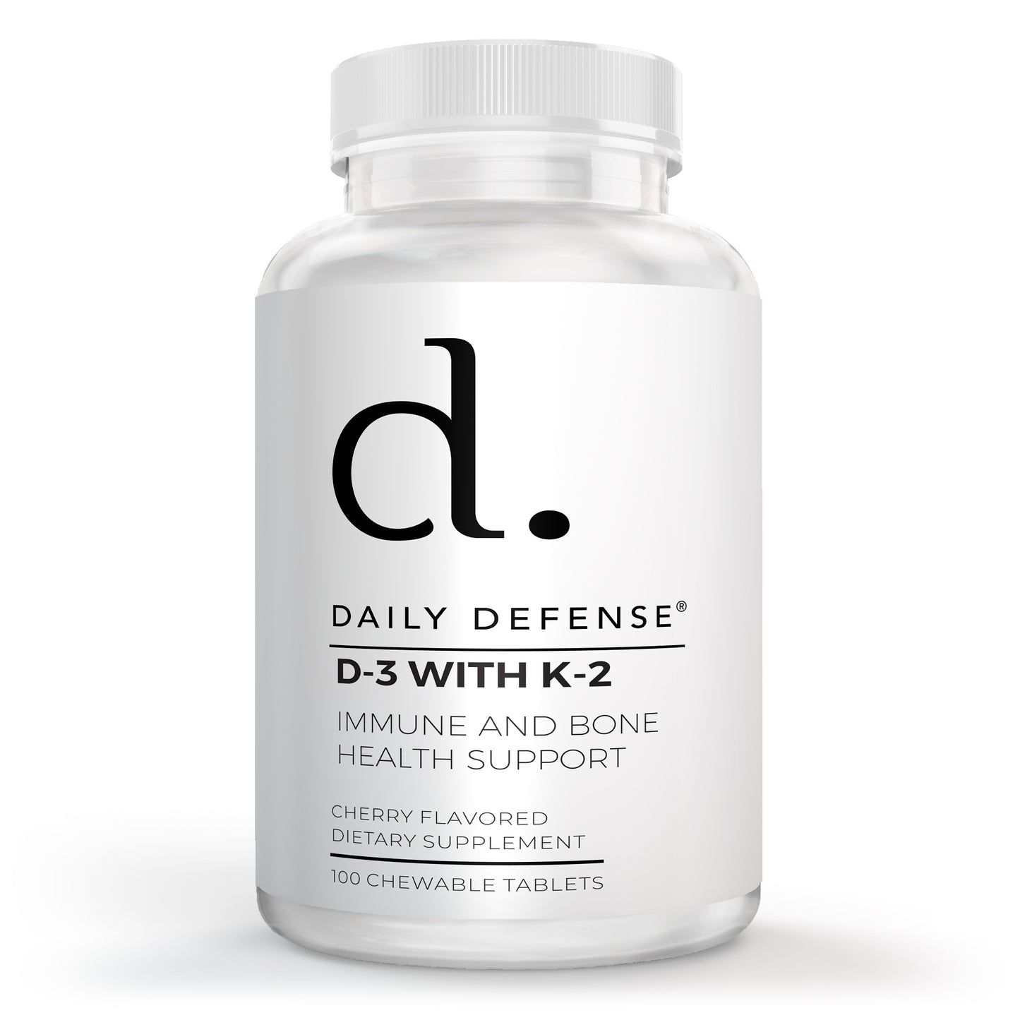 Immune Defense Supplements Vitamin D3 K2 2000IU for Heart Health, Daily Immune Support, Mental Clarity, & Muscle Function - 100 Chewable Tablets
