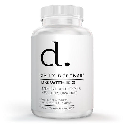 Immune Defense Supplements Vitamin D3 K2 2000IU for Heart Health, Daily Immune Support, Mental Clarity, & Muscle Function - 100 Chewable Tablets
