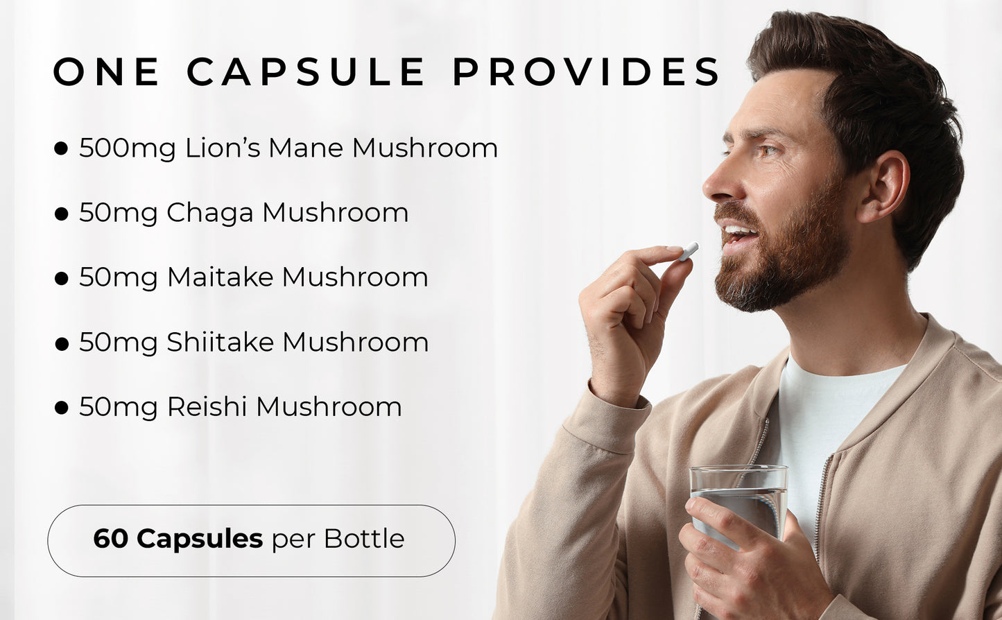 LION'S MANE Mushroom Complex With Chaga, Maitake, Shiitake And Reishi Mushroom Extracts