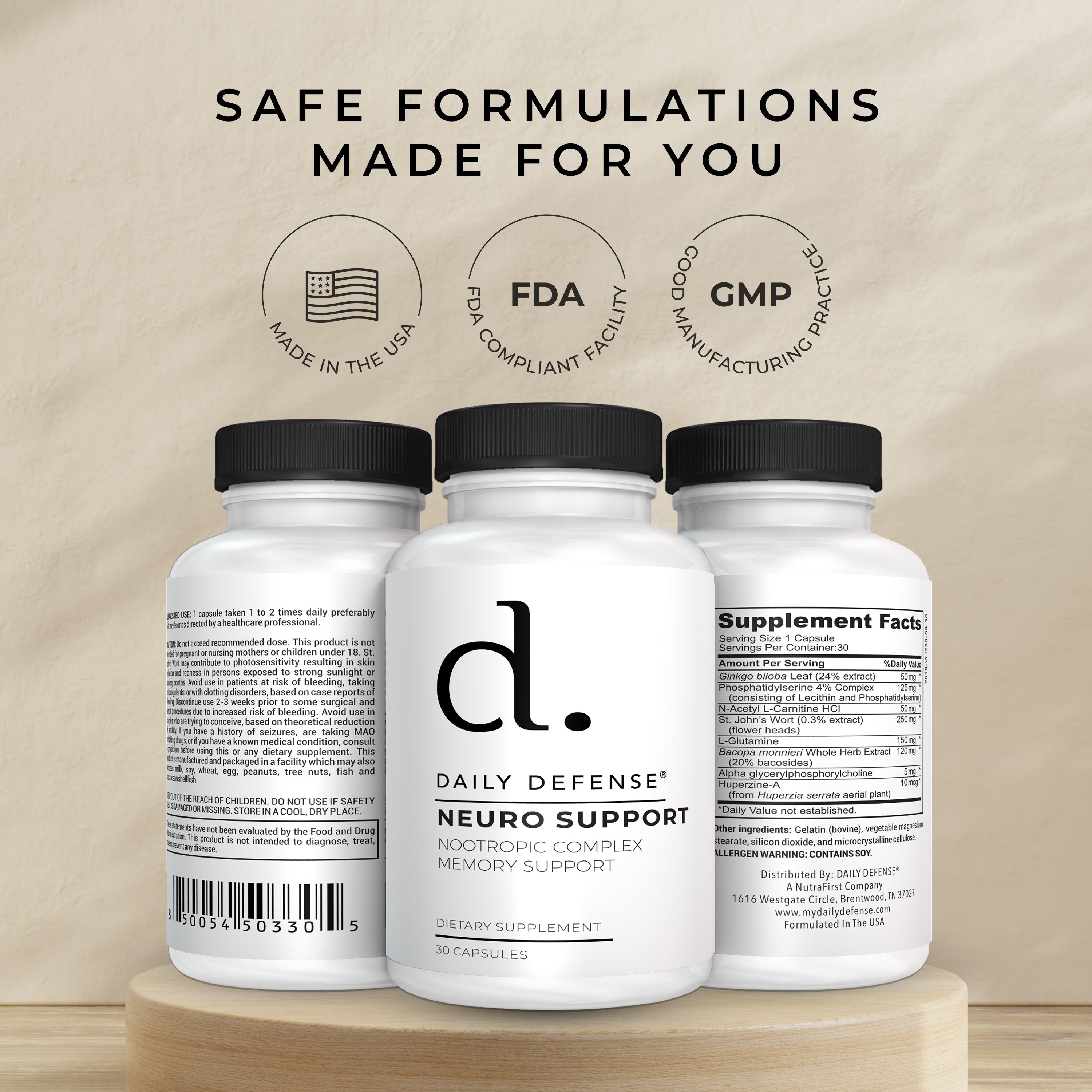 Memory Pills & Ginkgo Supplement | NEURO SUPPORT Nootropic Complex ...