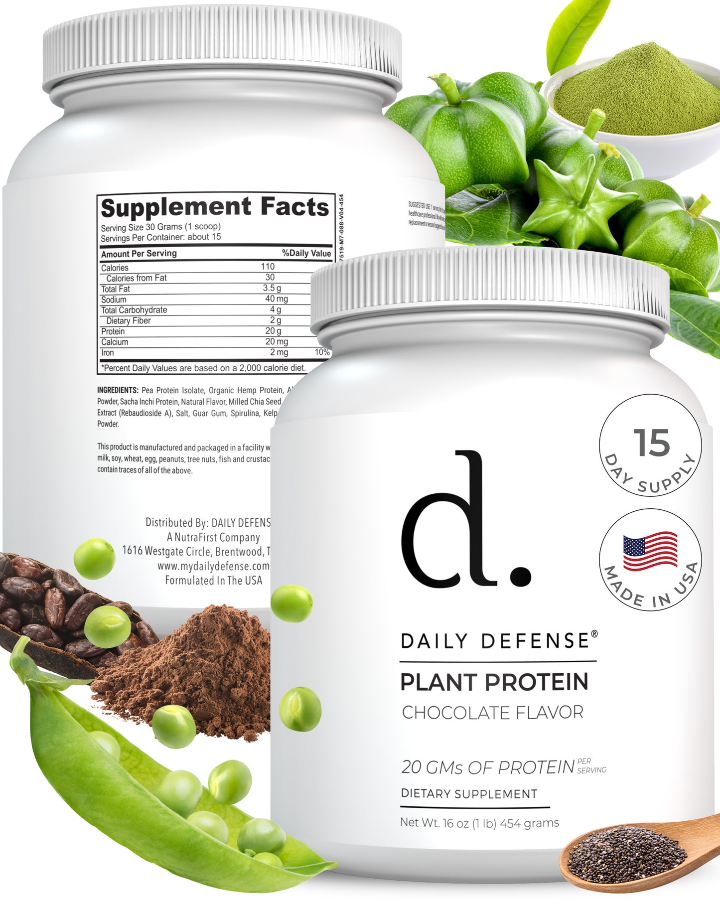 PLANT PROTEIN Chocolate Flavor 20 Gm Of Protein Per Serving