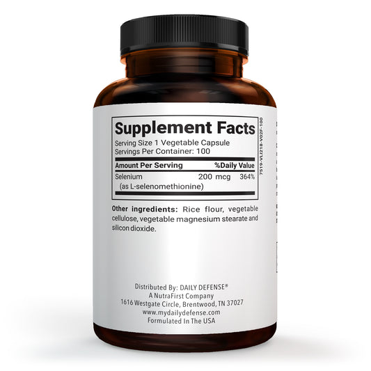 Selenium Supplement – 200 mcg of Selenium for powerful antioxidant support, helping promote immune function, thyroid health, and healthy aging. Third-Party Certified for quality and purity.