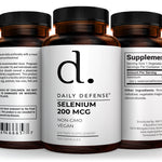 Selenium Supplement – 200 mcg of Selenium for powerful antioxidant support, helping promote immune function, thyroid health, and healthy aging. Third-Party Certified for quality and purity. - Daily Defense