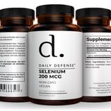 Selenium Supplement – 200 mcg of Selenium for powerful antioxidant support, helping promote immune function, thyroid health, and healthy aging. Third-Party Certified for quality and purity. - Daily Defense
