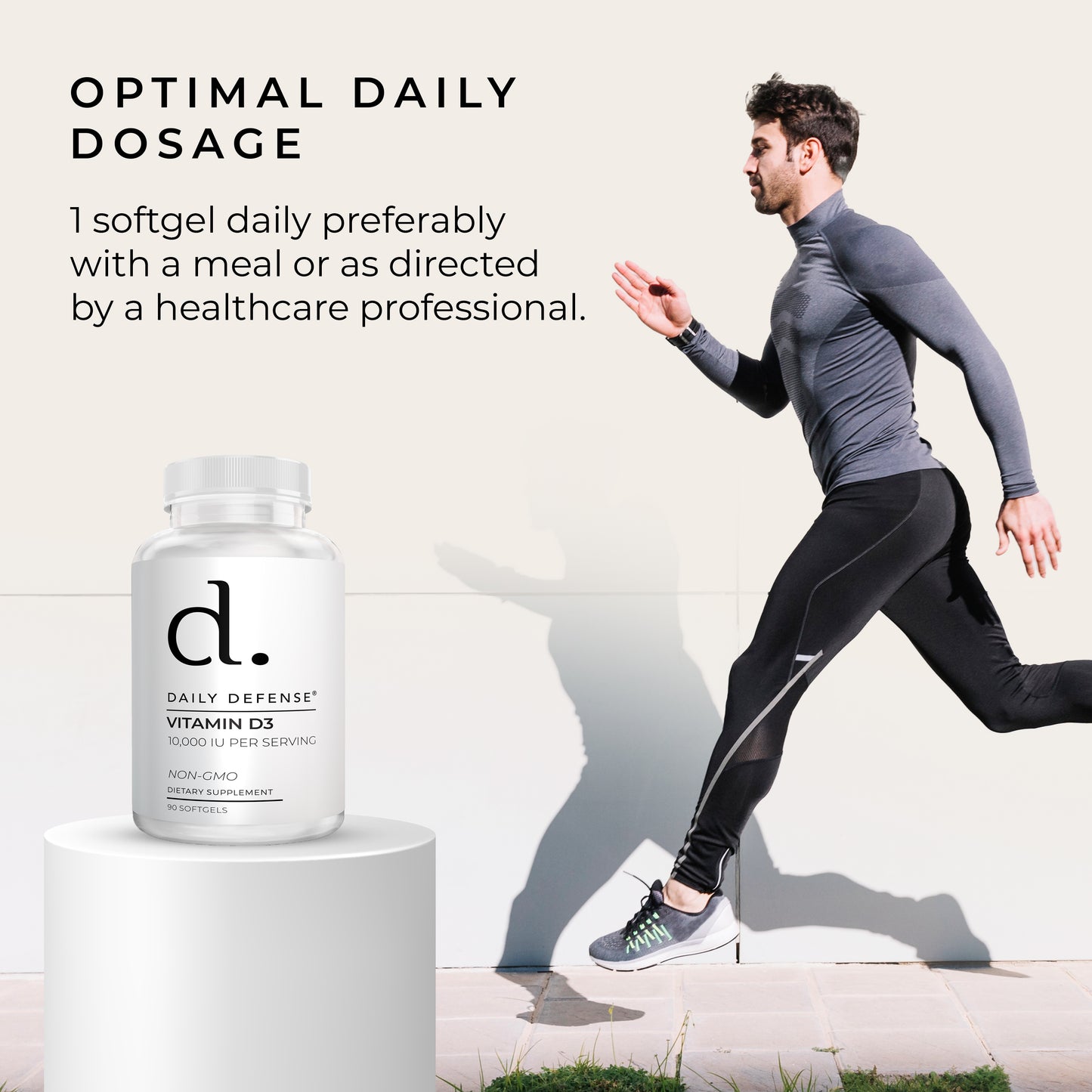 Daily Defense Immune Defense Supplements Vitamin D3 10,000 IU for Heart Health, Daily Immune Support, Mental Clarity, & Muscle Function - 90 Vitamin D Softgels