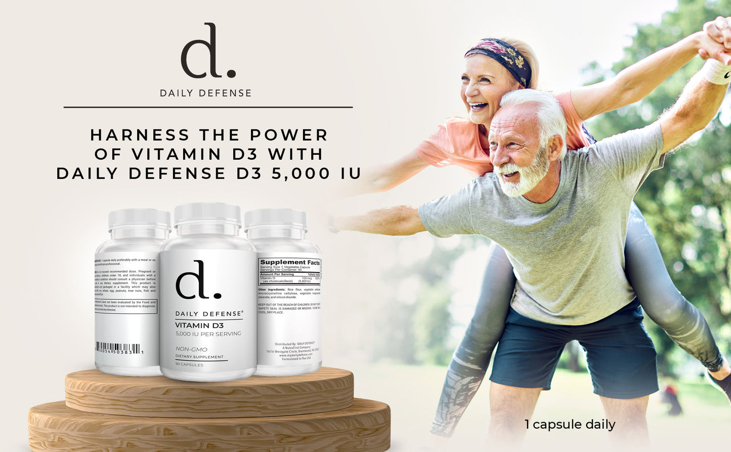 Vitamin D3 5000 IU for Heart Health, Daily Immune Support, Mental Clarity, & Muscle Function - 90 Vitamin D Supplements