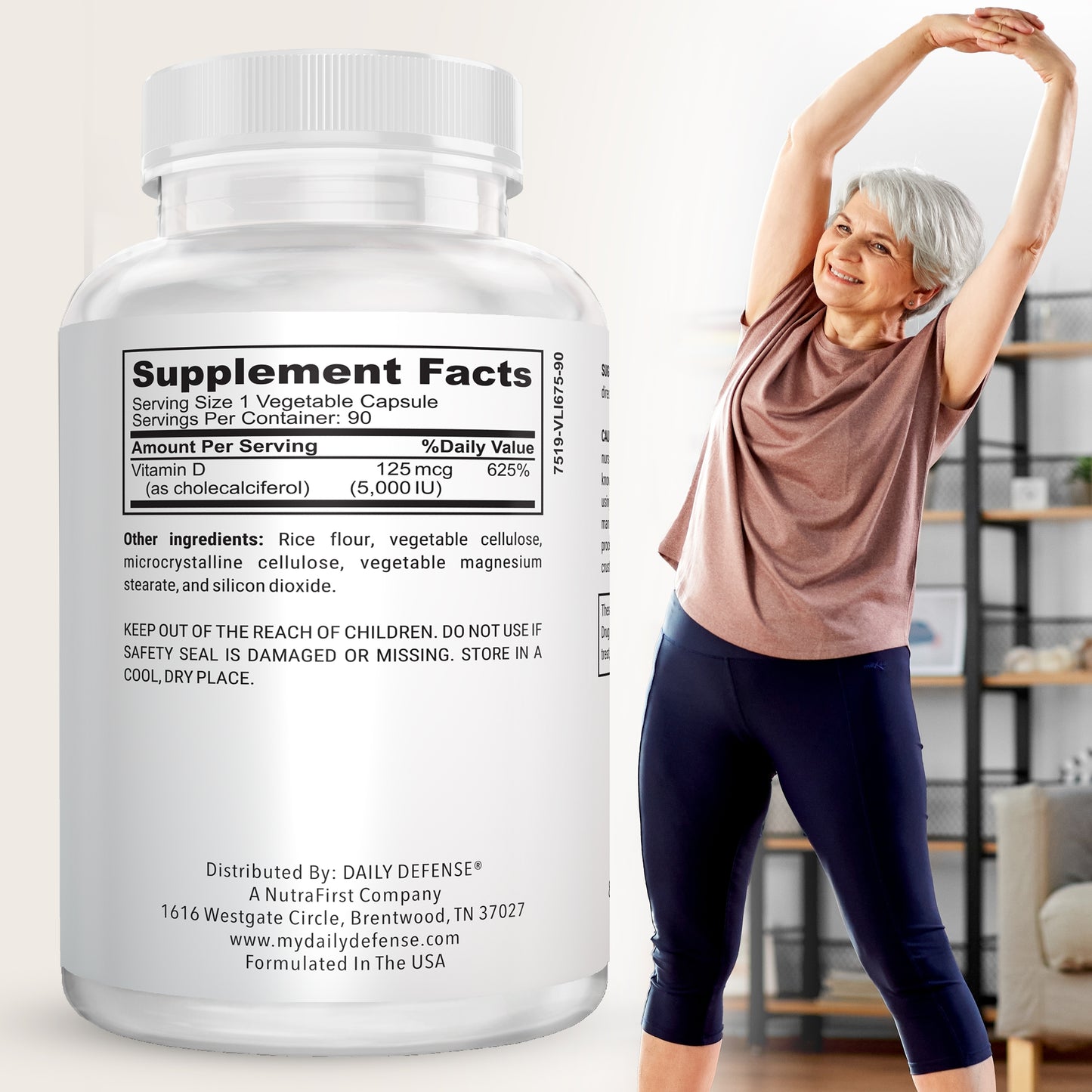 Vitamin D3 5000 IU for Heart Health, Daily Immune Support, Mental Clarity, & Muscle Function - 90 Vitamin D Supplements