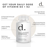 VITAMIN D3 WITH K-2 Immune And Bone Health Chewable Cherry Flavor