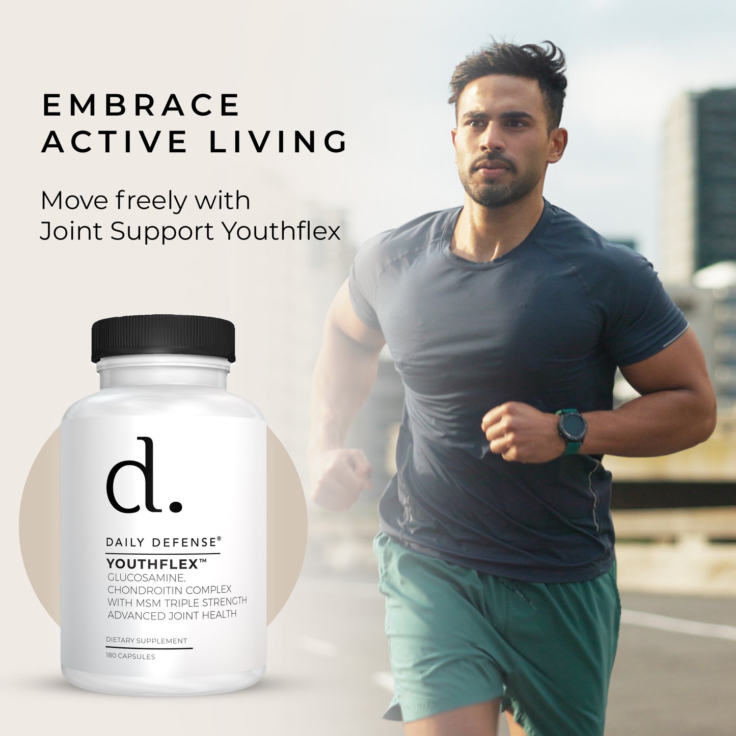 Triple Strength Glucosamine, Chondroitin & MSM | 180 Capsules | Daily Defense