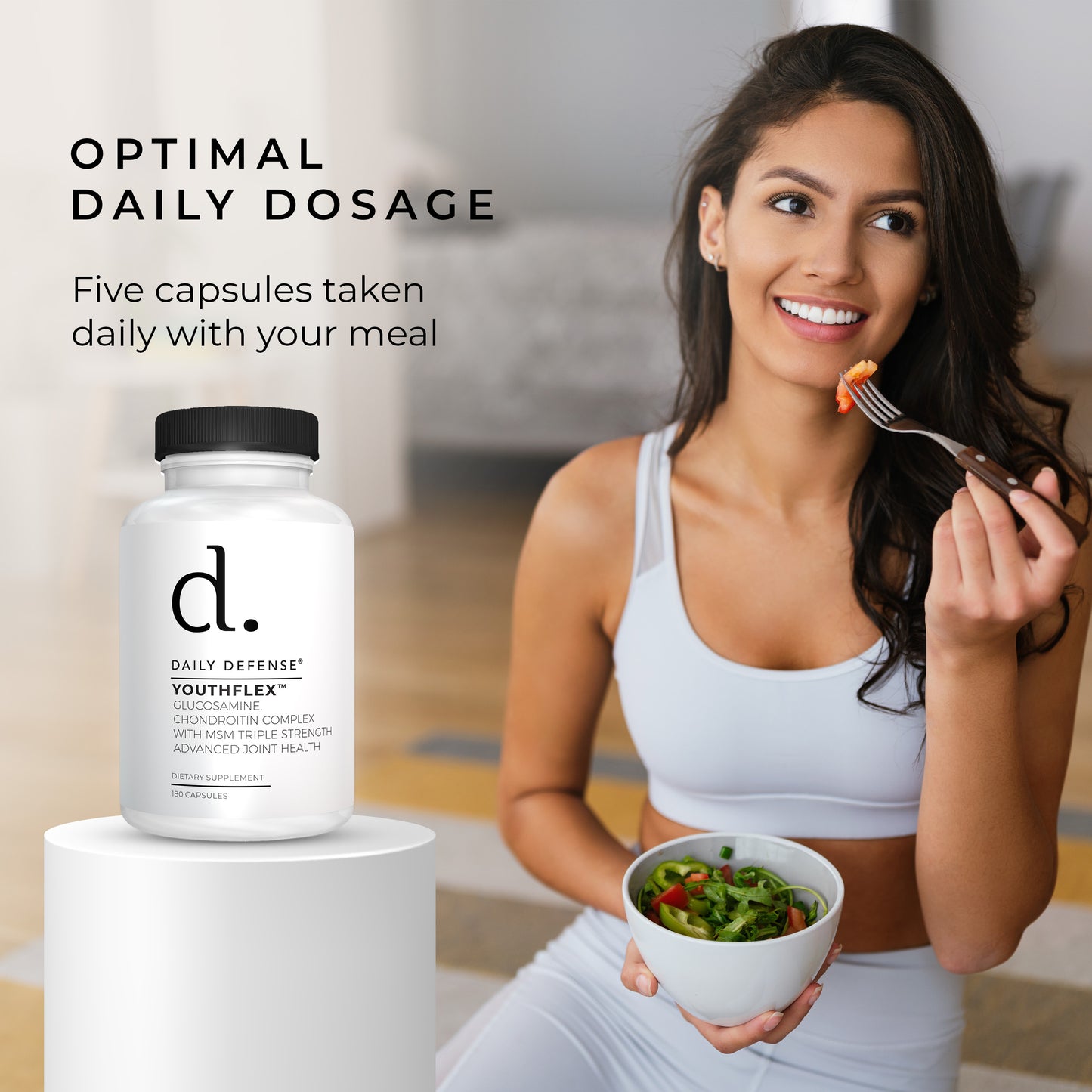 Triple Strength Glucosamine, Chondroitin & MSM | 180 Capsules | Daily Defense