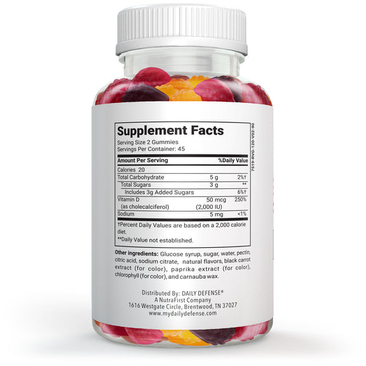 Vitamin D3 & K2 Gummies 60 Count – Supports bone strength, heart health, optimal calcium absorption, and a healthy immune system