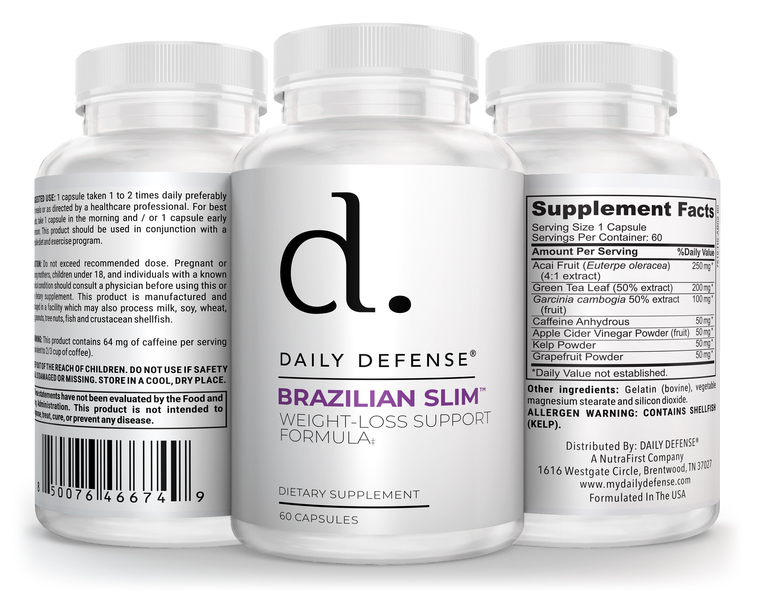 Thermogenic Fat Burner | Brazilian Lean Formula | 60 Capsules | Daily Defense - Daily Defense
