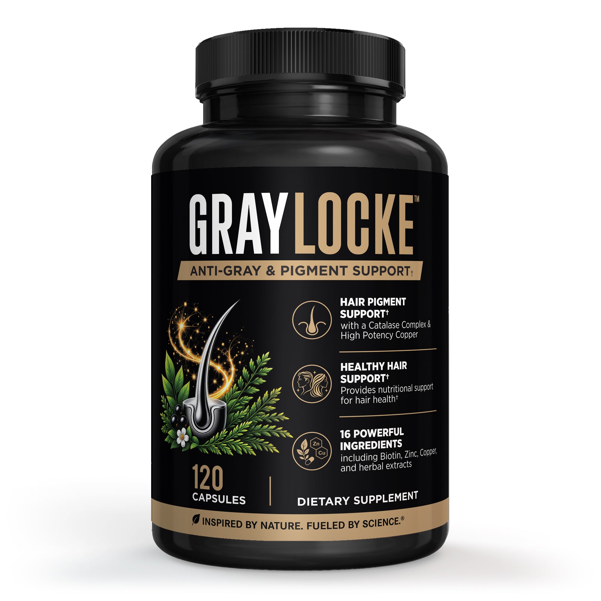 GRAYLOCKE™ Catalase Gray Hair & Pigment Support Supplement - Daily Defense