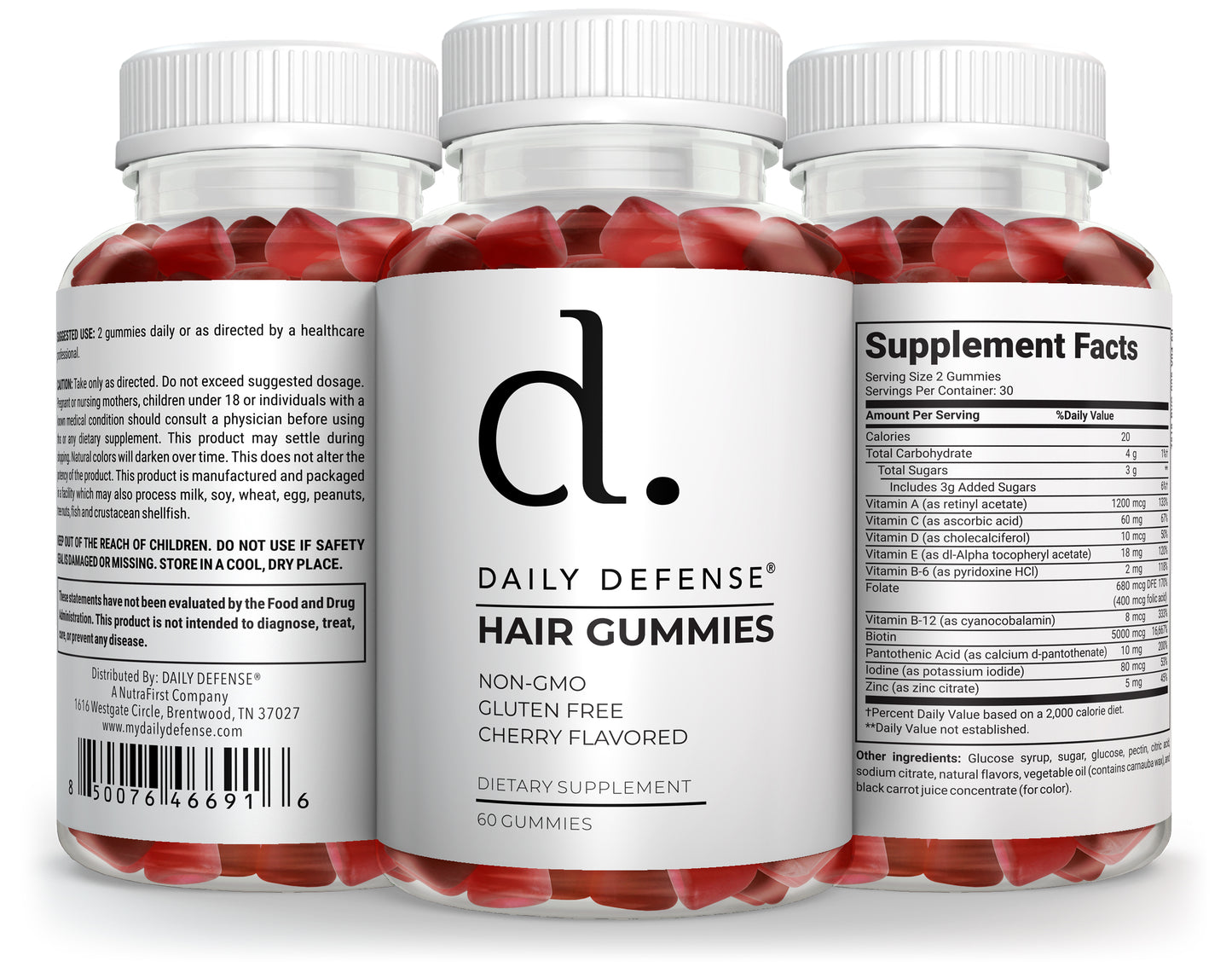 Hair Growth Gummies with Biotin & Folic Acid for Stronger Hair Growth